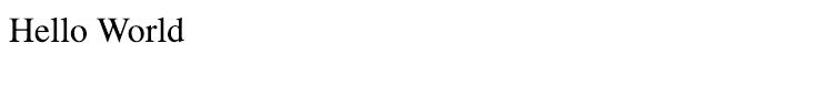webpage with the words 'Hello World'
